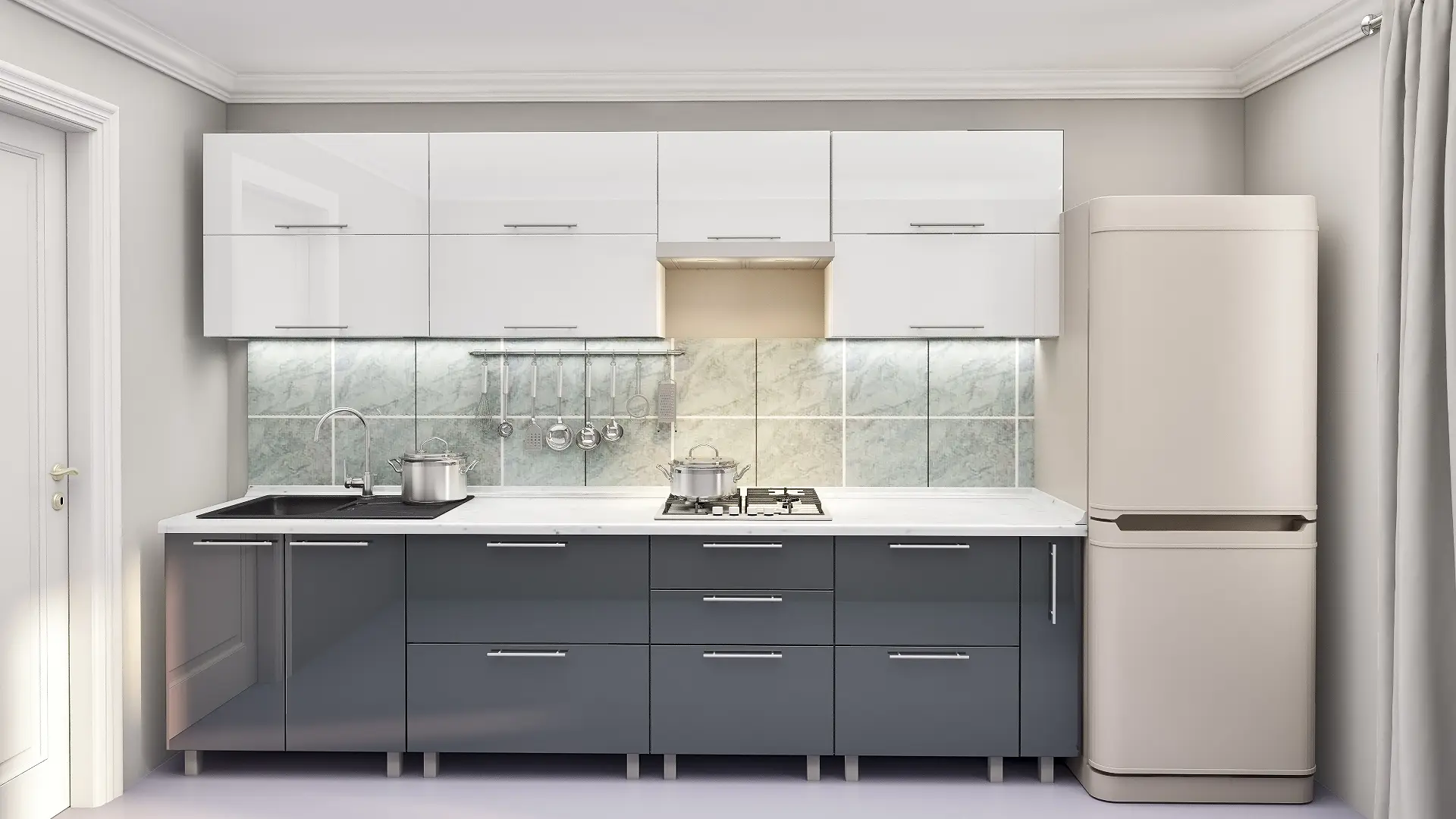 Кухня Bafimob Квадро 3м МДФ глянец - 12