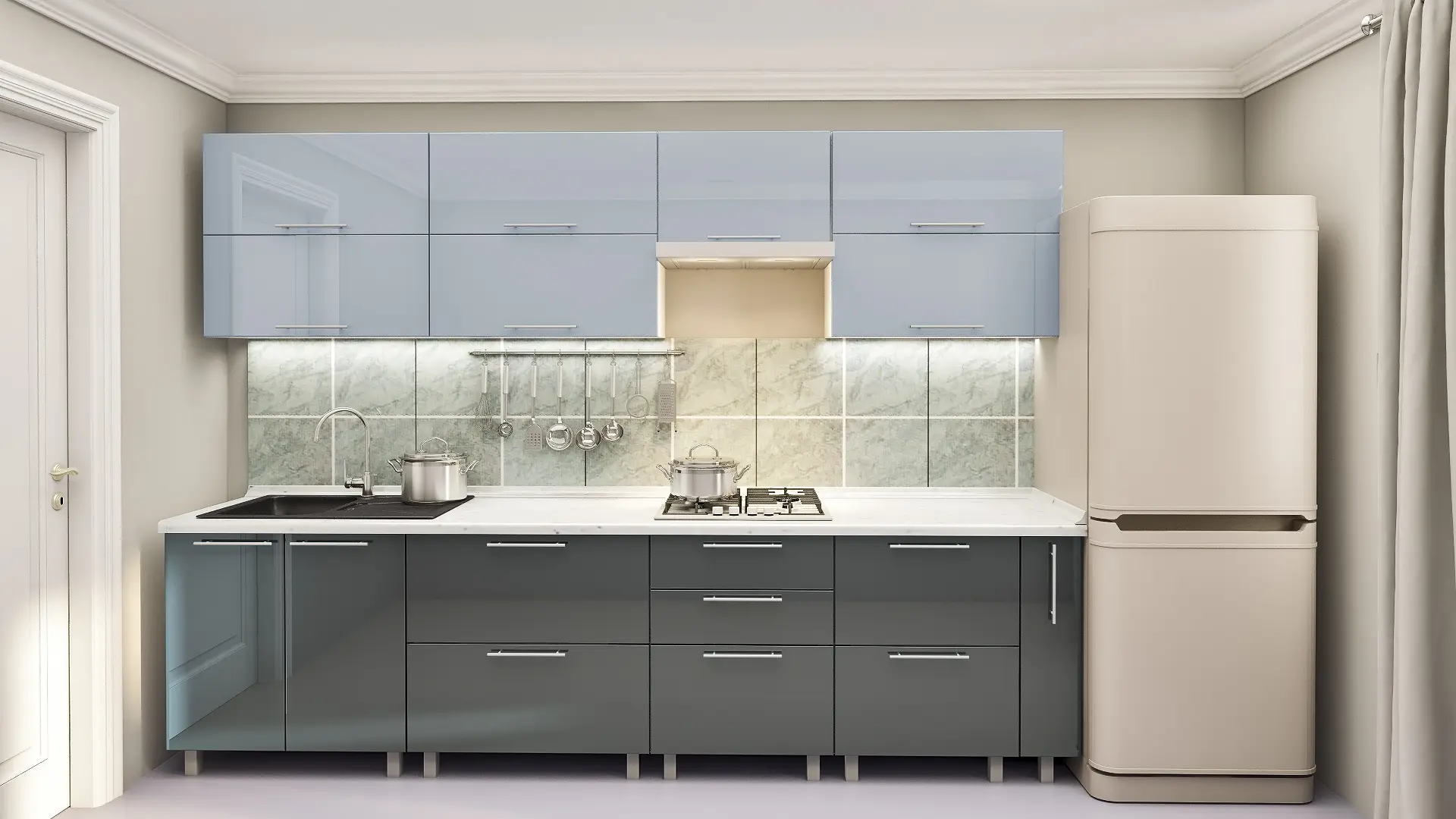 Кухня Bafimob Квадро 3м МДФ глянец