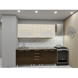 Кухня Bafimob Лена горизонтальная с витриной 2м МДФ глянец Thumb