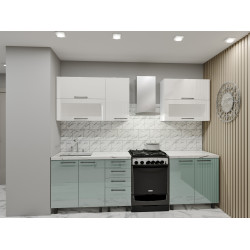 Кухня Bafimob Лена горизонтальная с витриной 2м МДФ глянец Thumb