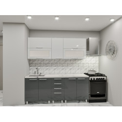 Кухня Bafimob Лена горизонтальная с витриной 2м МДФ глянец