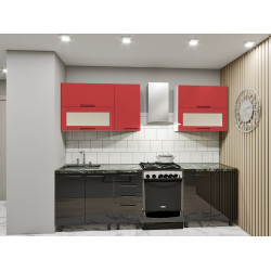 Кухня Bafimob Лена горизонтальная с витриной 2м МДФ глянец Thumb