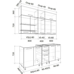 Кухня Bafimob Лена-Макси 2м МДФ глянец Thumb