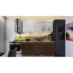 Кухня Bafimob Лена с витриной 1.8м МДФ глянец Thumb