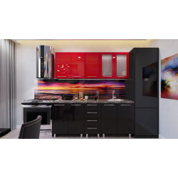 Кухня Bafimob Лена с витриной 1.8м МДФ глянец Thumb