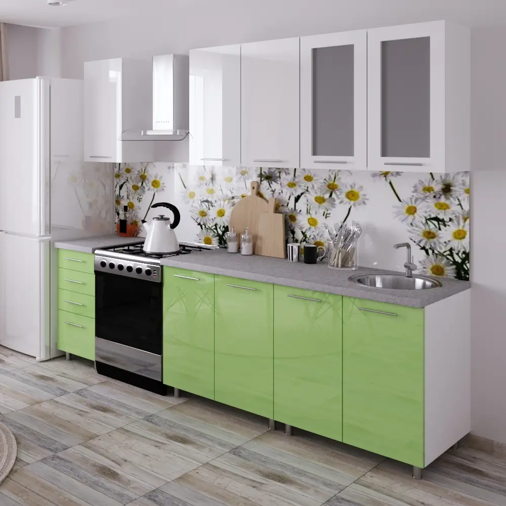 Кухня Bafimob Лена с витриной 1.8м МДФ глянец