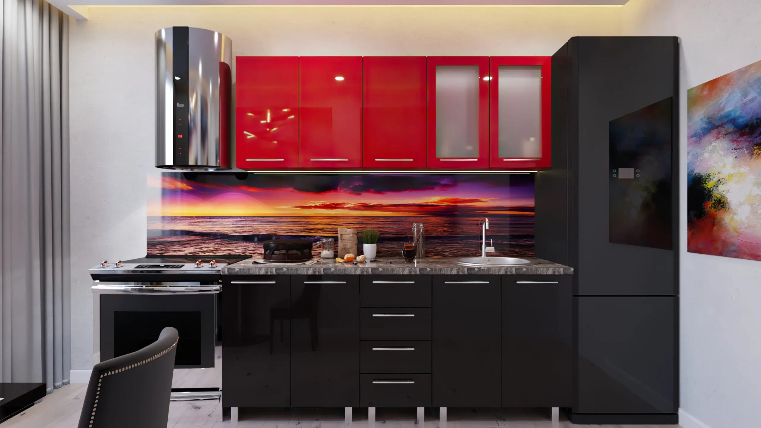 Кухня Bafimob Лена с витриной 2м МДФ глянец - 4