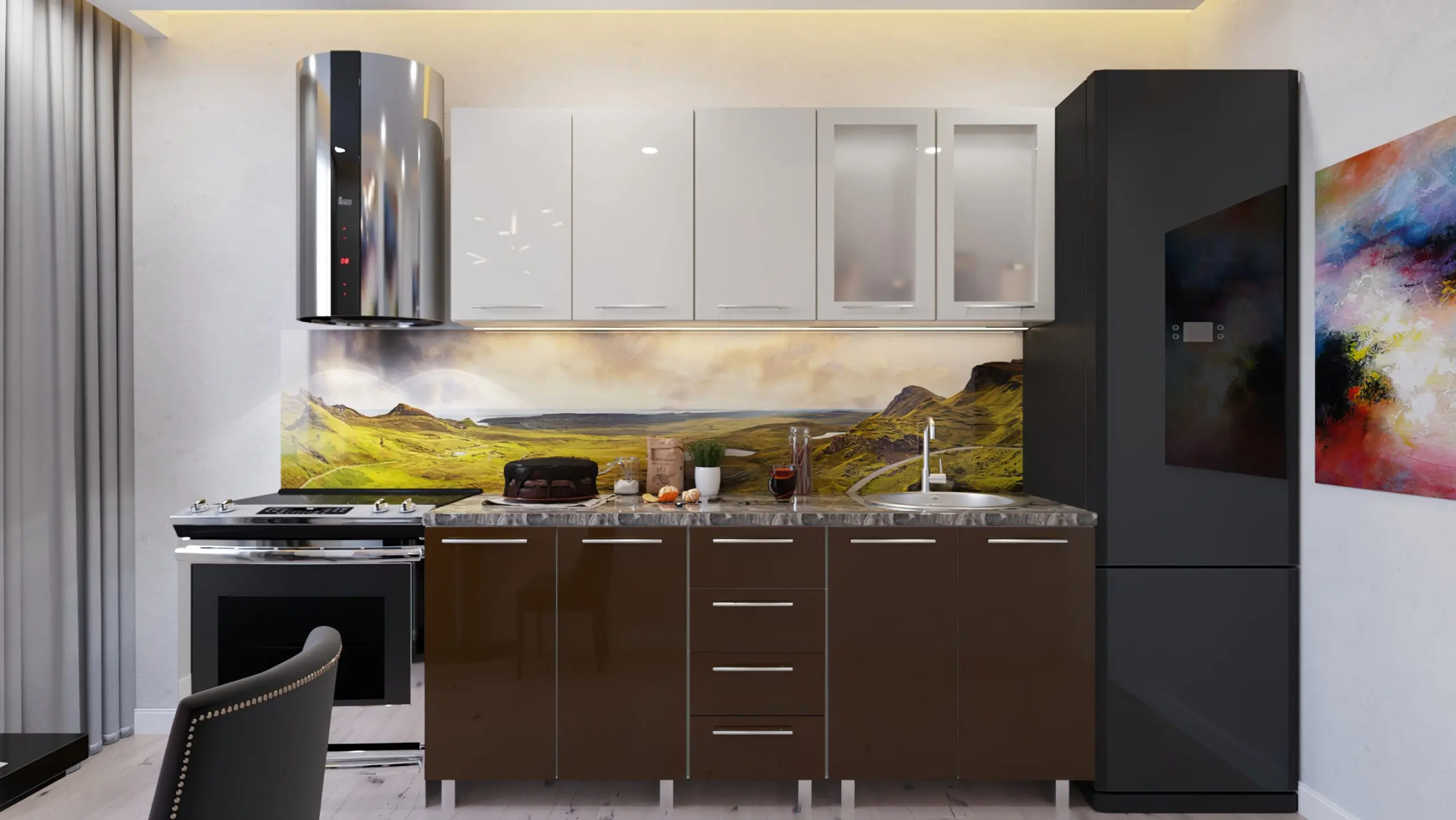 Кухня Bafimob Лена с витриной 2м МДФ глянец - 5