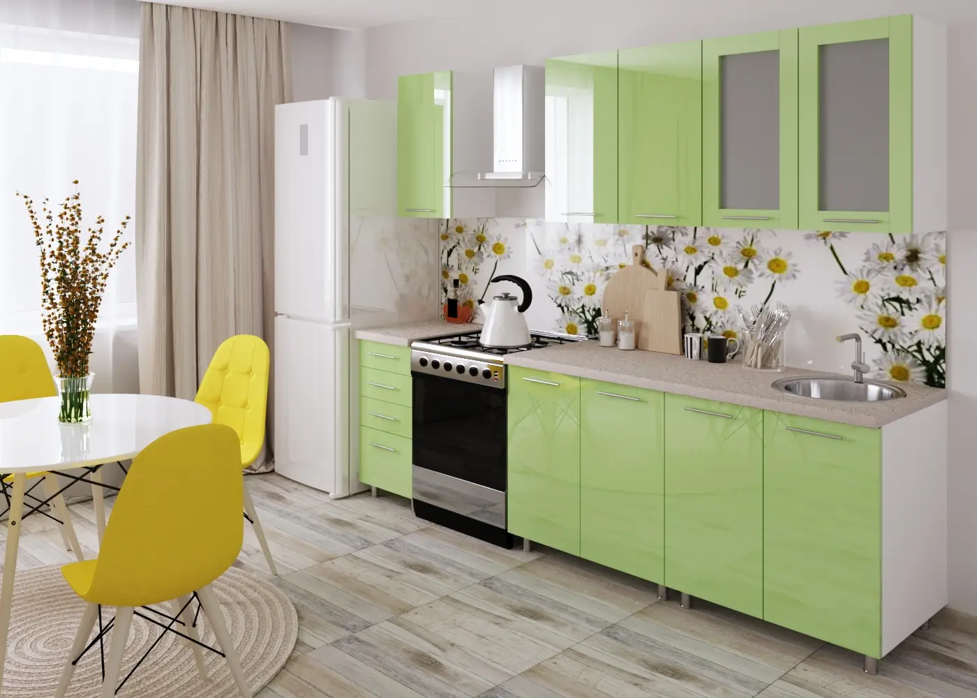 Кухня Bafimob Лена с витриной 2м МДФ глянец - 8