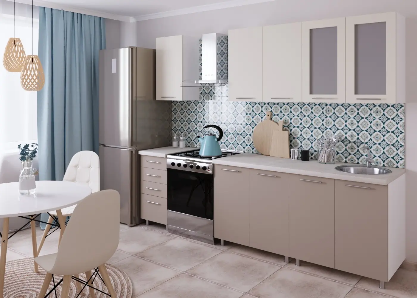 Кухня Bafimob Лена с витриной 2м МДФ глянец - 9