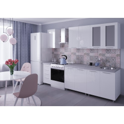 Кухня Bafimob Лена с витриной 2м МДФ глянец Thumb