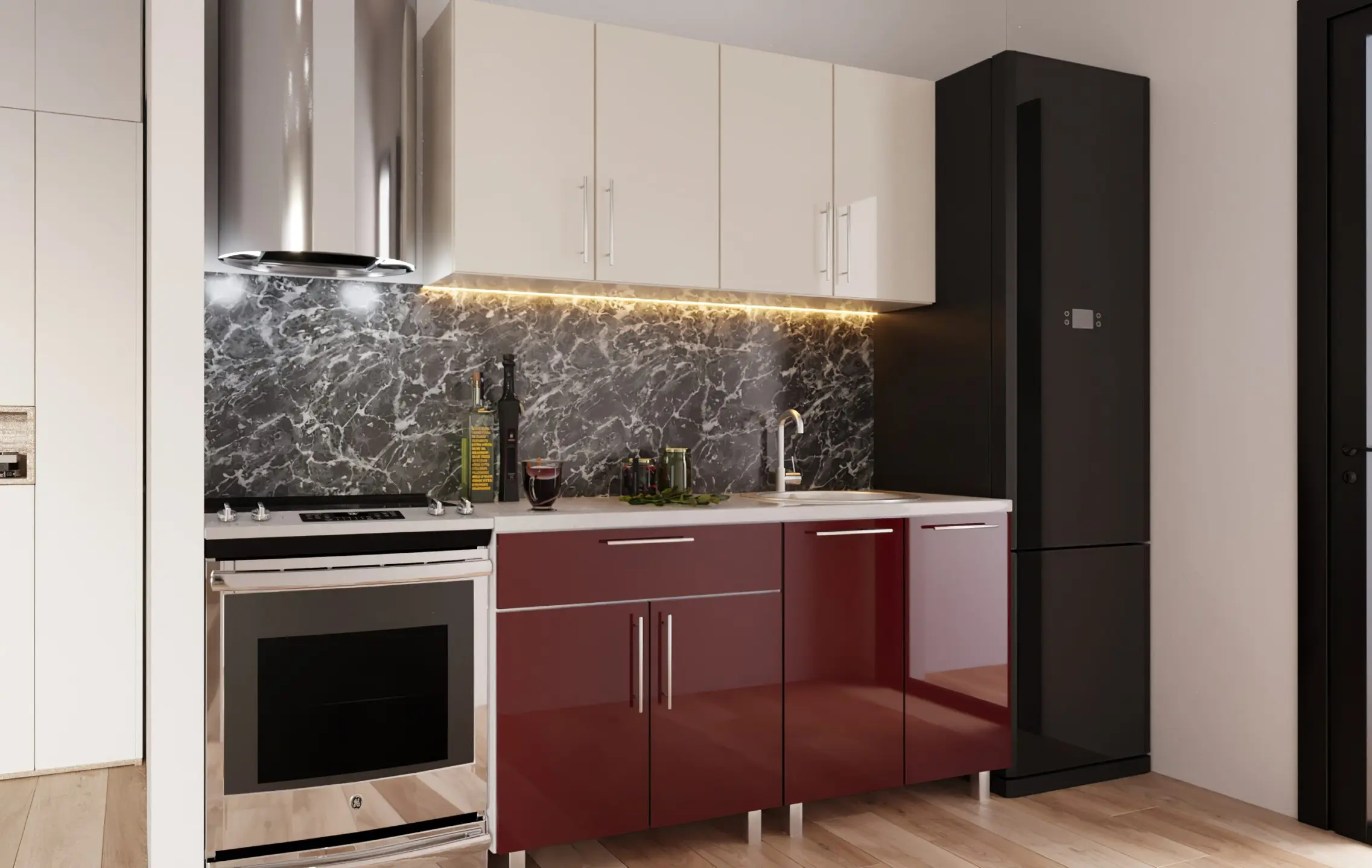 Кухня Bafimob Мини 1.6м МДФ глянец - 2