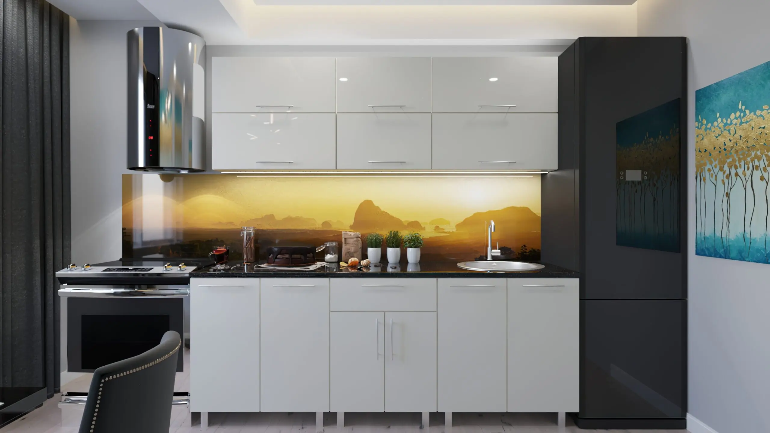 Bucatarie Bafimob Modern 2.4m MDF lucios - 8