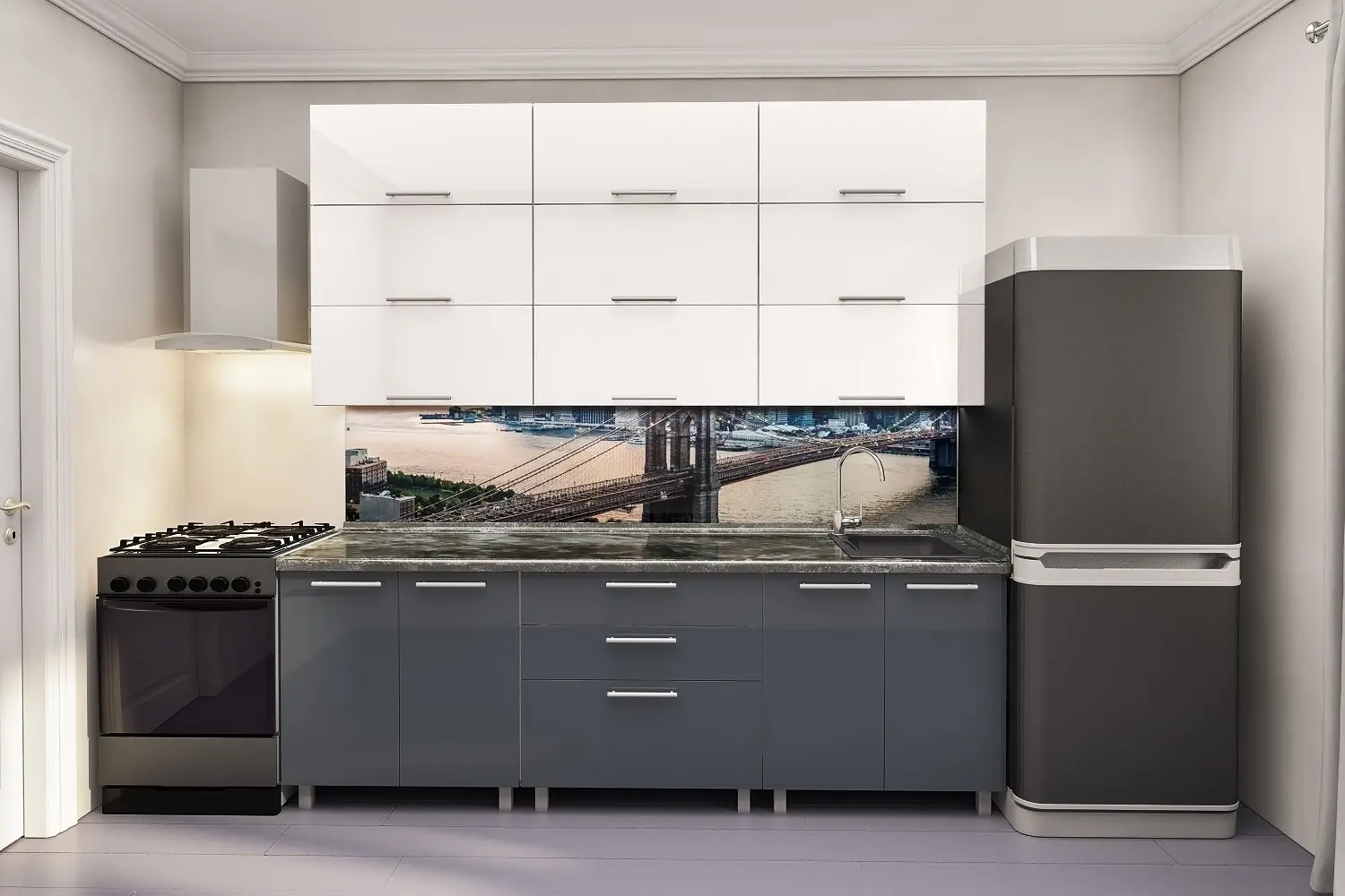 Bucatarie Bafimob Modern Maxi 2.4m MDF lucios