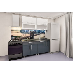 Bucatarie Bafimob Modern-Mini cu vitrina 1.2m MDF lucios Thumb