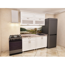 Bucatarie Bafimob Modern-Mini cu vitrina 1.2m MDF mat