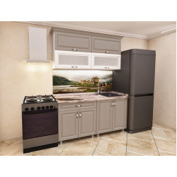 Bucatarie Bafimob Modern-Mini cu vitrina 1.2m MDF mat Thumb