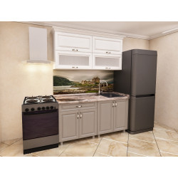 Bucatarie Bafimob Modern-Mini cu vitrina 1.2m MDF mat Thumb