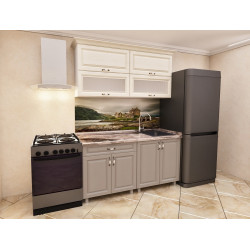 Bucatarie Bafimob Modern-Mini cu vitrina 1.2m MDF mat Thumb