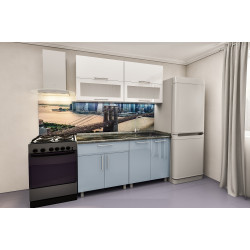 Bucatarie Bafimob Modern-Mini cu vitrina 1.6m MDF lucios Thumb