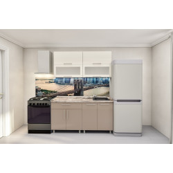 Bucatarie Bafimob Modern-Mini cu vitrina 1.6m MDF lucios