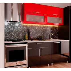 Bucatarie Bafimob Modern-Mini cu vitrina 1.6m MDF lucios Thumb