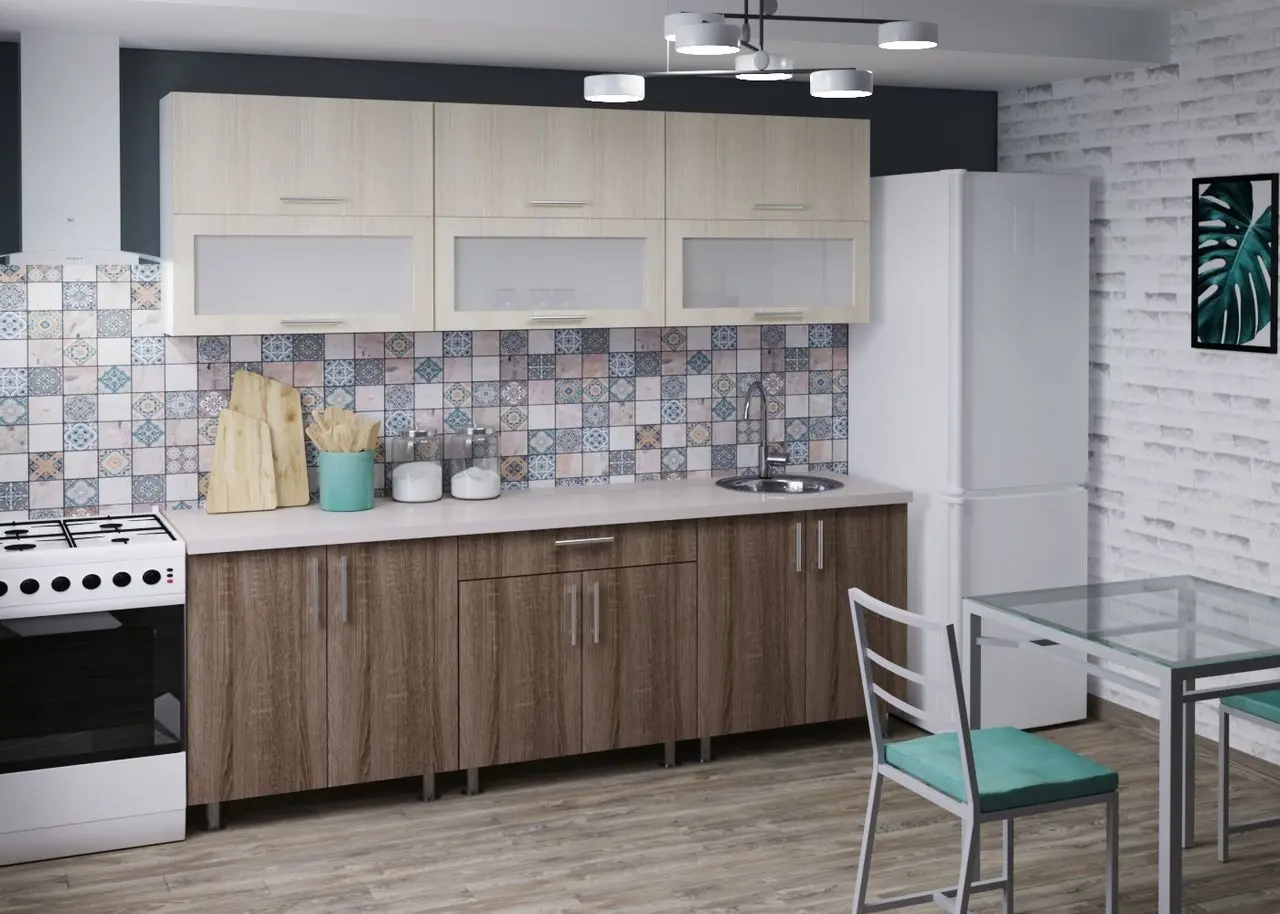 Bucatarie Bafimob Modern cu vitrina 1.8m PALM