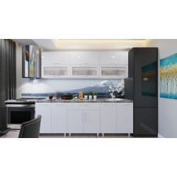 Bucatarie Bafimob Modern cu vitrina 1.8m MDF lucios Thumb