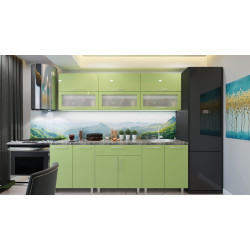 Bucatarie Bafimob Modern cu vitrina 1.8m MDF lucios Thumb