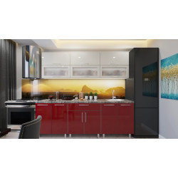 Bucatarie Bafimob Modern cu vitrina 1.8m MDF lucios Thumb