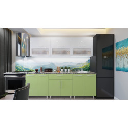 Bucatarie Bafimob Modern cu vitrina 2.4m MDF lucios Thumb