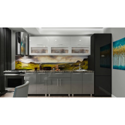 Bucatarie Bafimob Modern cu vitrina 2.4m MDF lucios Thumb