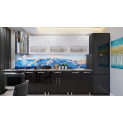 Bucatarie Bafimob Modern cu vitrina 2.4m MDF lucios Thumb