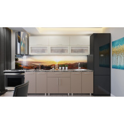 Bucatarie Bafimob Modern cu vitrina 2m MDF lucios