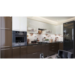 Кухня угловая Bafimob Эко с витриной 4.1x0.9м МДФ глянец Thumb