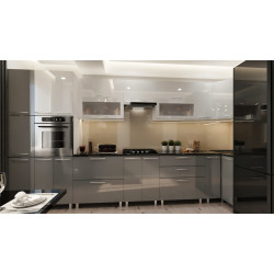 Кухня угловая Bafimob Эко с витриной 4.1x0.9м МДФ глянец Thumb