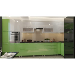 Кухня угловая Bafimob Эко с витриной 4.1x0.9м МДФ глянец Thumb