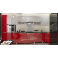 Кухня угловая Bafimob Эко с витриной 4.1x0.9м МДФ глянец Thumb