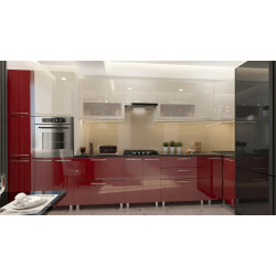 Кухня угловая Bafimob Эко с витриной 4.1x0.9м МДФ глянец Thumb