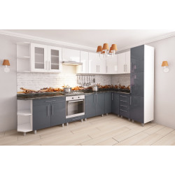 Кухня угловая Bafimob с витриной 3.4x1.7м МДФ глянец Thumb