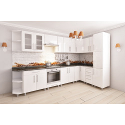 Кухня угловая Bafimob с витриной 3.4x1.7м МДФ глянец Thumb