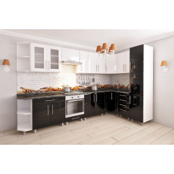 Кухня угловая Bafimob с витриной 3.4x1.7м МДФ глянец Thumb