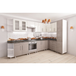 Кухня угловая Bafimob с витриной 3.4x1.7м МДФ глянец Thumb