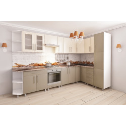 Кухня угловая Bafimob с витриной 3.4x1.7м МДФ глянец Thumb