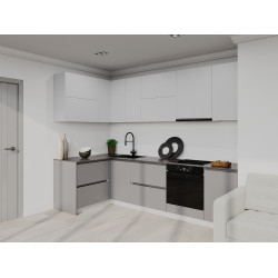 Кухня модульная угловая Bayro Monty 5 2.8x1.4m (Light Grey/Stone Grey)