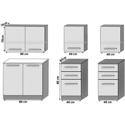 Bucatarie Belini Kompakto2 INF KOMPAKTO2/2/WT/S/0/B1 1.6m (Gray High Gloss) Thumb
