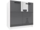 Bucatarie Belini Kompakto2 INF KOMPAKTO2/2/WT/S/0/B1 1.6m (Gray High Gloss)