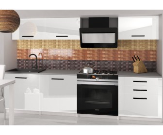 Bucatarie Belini Laurentio2 INF LAURENTINO2/2/WT/W/0/B1 1.8m (White High Gloss)