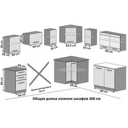 Bucatarie Belini Lidia2 TOR LIDIA2/4/WT/DS/0/B1 3.6m (Sonoma Oak) Thumb