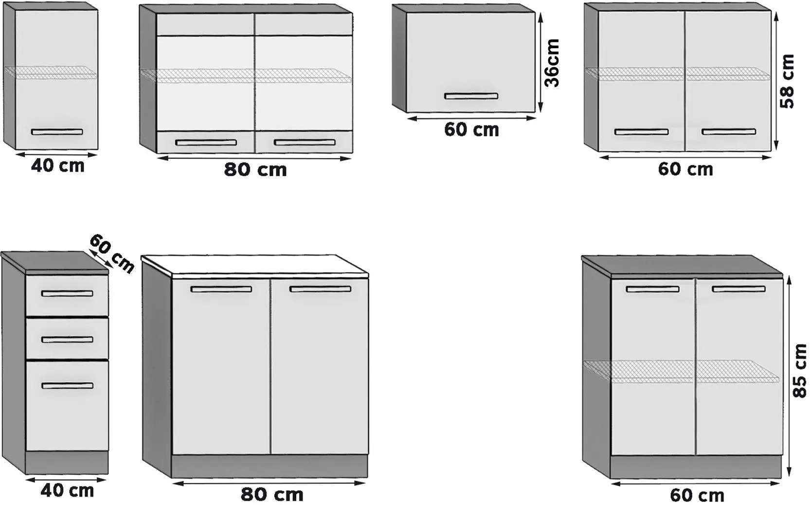 Bucatarie Belini Marika2 INF MARIKA2/5/WT/S/0/B1 2.4m (Gray High Gloss)